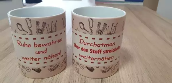 Keramiktasse - Motiv Ruhe bewahren